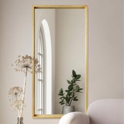 Naturalis Solid Oak Rounded Corner Leaner Wall Mirror - Brown - thumbnail 2
