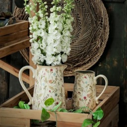 Wild Flowers Ceramic Vase Jug With Handle - Multicolour / 23cm - thumbnail 3