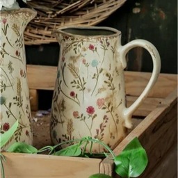 Wild Flowers Ceramic Vase Jug With Handle - Multicolour / 23cm - thumbnail 5