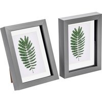 "3D Box Photo Frame - 5 x 7"" with 4x6"" Mount - Pack of 2 - Grey" - image 1