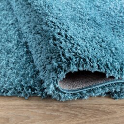 Desire Rugs Plain Living Room Fluffy Shaggy Area Rugs - Teal / 60x110 - thumbnail 2
