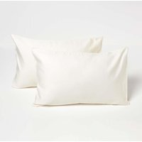 Organic Cotton Kids Pillowcases 40 x 60 cm 400 Thread Count, 2 Pack - Cream - thumbnail 1