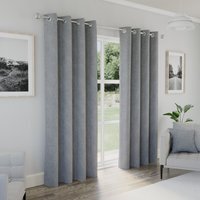 Austin Grey Blackout Eyelet Curtains - Grey / 117cm / 137cm - image 1