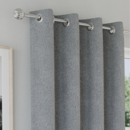 Austin Grey Blackout Eyelet Curtains - Grey / 117cm / 137cm - thumbnail 3