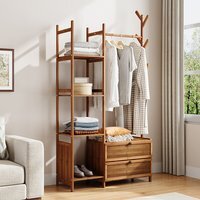 Multi-functional Wooden Coat Rack - Natural Wood - image 1