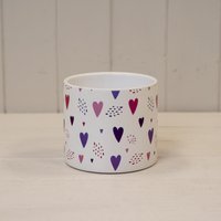 Classic Cream Carved Love Heart Pot Plant pot - Multi