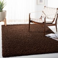 Soft Thick Luxury Modern Shaggy Rug Brown - Brown / 80cm x 150cm