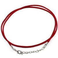 Red Faux Leather Pendant Cord for Jewelry Making - Red