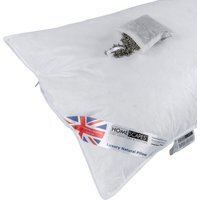 Homescapes Goose Feather Down Lavender Pillow with Dried Lavender - White