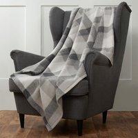 Tartan Check Throw Blanket - Grey / 240cm