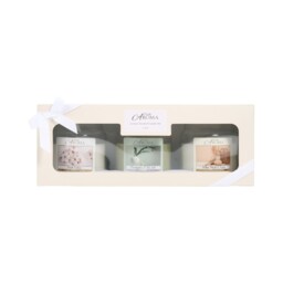 Pack of 3 Luxury Scented Mason Jar Candles - Fresh Cotton / White Musk & Linen / Eucalyptus & Sea Salt - thumbnail 2