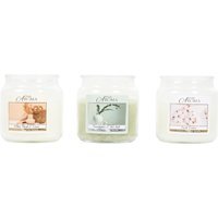 Pack of 3 Luxury Scented Mason Jar Candles - Fresh Cotton / White Musk & Linen / Eucalyptus & Sea Salt - thumbnail 1