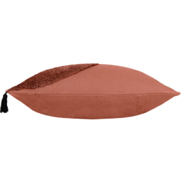 Radian Semi Circle Tufted Cotton Tasselled Cushion - Brick - thumbnail 4