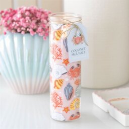Pastel Shell Coconut Sea Salt Candle Beachy Home Decor Gift - Light Pink - thumbnail 3