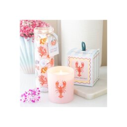 Pastel Shell Coconut Sea Salt Candle Beachy Home Decor Gift - Light Pink - thumbnail 4