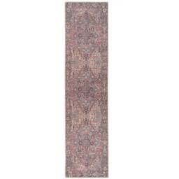 Distressed Persian Style Non Slip Washable Area Rug - Red / 240 x 60cm - thumbnail 5