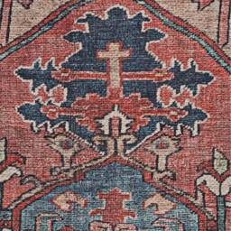 Distressed Persian Style Non Slip Washable Area Rug - Red / 240 x 60cm - thumbnail 2