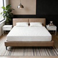 Deep Fit White Quilted Fitted Sheet - White / 200cm / Superking