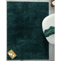 Comfy Washable Low Pile Living Room Plain Area Rug - Emerald / 200x280 cm - thumbnail 5