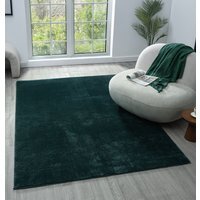 Comfy Washable Low Pile Living Room Plain Area Rug - Emerald / 200x280 cm