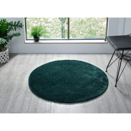 Comfy Washable Low Pile Living Room Plain Area Rug - Emerald / 200x280 cm - thumbnail 3