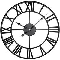 60CM Large Skeleton Metal Roman Wall Clock - Black