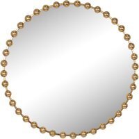 Circular Beaded Mirror - Gold