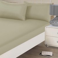 Plain Fitted Bed Sheet - Sage Green / Superking / Polyester