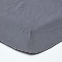 Linen Extra Deep Fitted Sheet - Dark Grey / Single