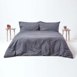 Linen Extra Deep Fitted Sheet - Dark Grey / Single - thumbnail 3
