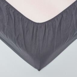 Linen Extra Deep Fitted Sheet - Dark Grey / Single - thumbnail 2