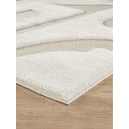 Freya Living Room Area Rug Contemporary 3D Embossed Modern Boho Design - Cream / 170cm - thumbnail 5