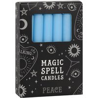 Set Of 12 Peace Spell Candles - Blue