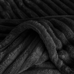 Snug Soft Chunky Ribbed Cord Plush Throw Blanket - Black  / 305x305 - thumbnail 2