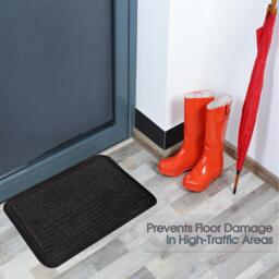 Decorative Striped Door Mats - Black - thumbnail 4