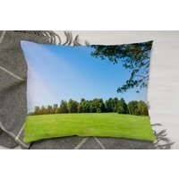 Beauty Landscape Of Grass Field Cushion - Green - thumbnail 1