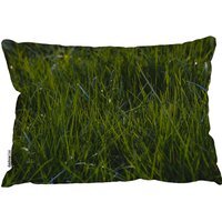 Fresh Green Grass Background, Natural Grass Outdoor Cushion - Green - image 1