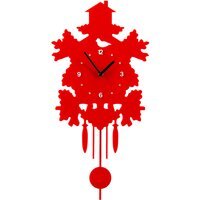 Heron Red Acrylic Pendulum Wall Clock - Red