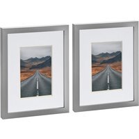 "Photo Frames with 4x6"" Mount - 8x10"" - Grey - Pack of 2 - White" - image 1