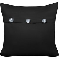 Mock Button Gem Stone Fashion Cushion - Black