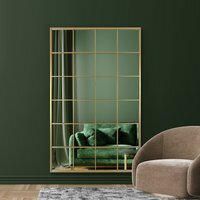 MirrorOutlet Fenestra - Gold Modern Window Leaner Wall Mirror 174CM X 110CM - Gold - thumbnail 1
