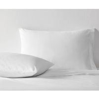 Luxury T200 Cotton Housewife Pillowcase Pair - White - image 1