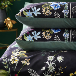 Midnight Bee Floral Velvet Duvet Cover Set - Black / King - thumbnail 3