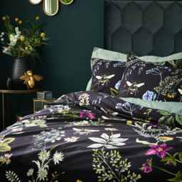 Midnight Bee Floral Velvet Duvet Cover Set - Black / King - thumbnail 5