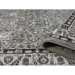 Obsidian Modern Low Pile Area Rug - Classical Traditional Design Grey Rug - Grey / 220cm - thumbnail 5