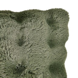 Meribel Faux Fur Cushion - Green - thumbnail 3