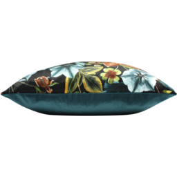 Midnight Garden Floral Square Feather Rich Cushion - Teal / 43cm - thumbnail 3