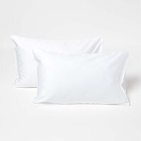 Organic Cotton Kids Pillowcases 40 x 60 cm 400 Thread Count, 2 Pack - White