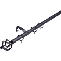19 mm Extendable Metal Curtain Poles Rods - Gun Metal / 120cm - thumbnail 1