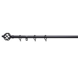 19 mm Extendable Metal Curtain Poles Rods - Gun Metal / 120cm - thumbnail 2